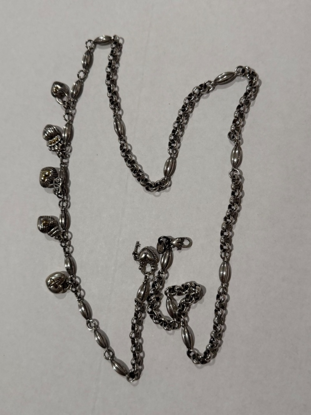 Brighton Silver Heart Charm Chain Belt